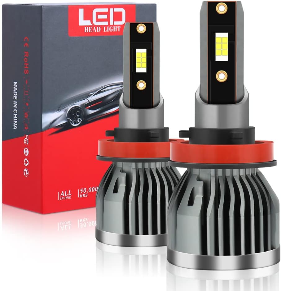 2023 Upgraded H11/H8/H9 LED Headlight Bulbs High Low Beam,20000LM Super Bright, Headlights Conversion Kit 6000K Xenon White, Halogen Replacement with Fan,Pack of 2