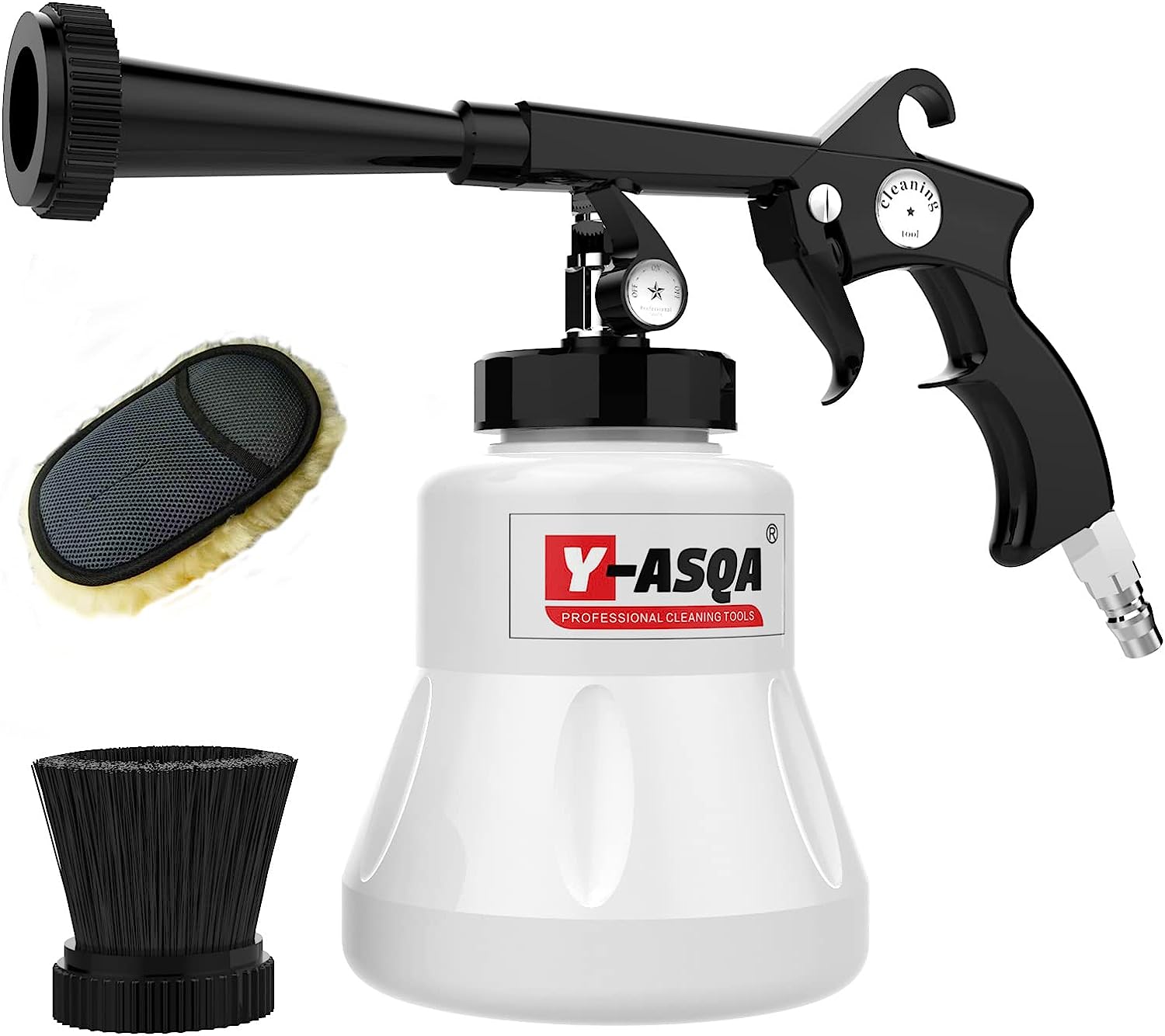 ornador Car Cleaning Gun,Tornado Black Air Blow Cleaning Gun Car Detail Cleaner Kit for Vehicle Upholstery Carpet Seat