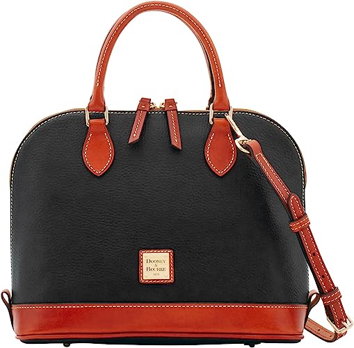 Handbag, Pebble Grain Zip Zip Satchel