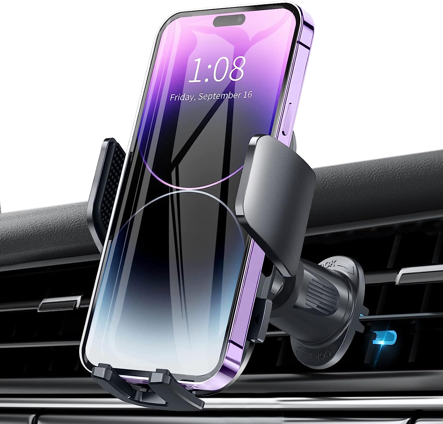 Car Vent Phone Mount, [Upgraded Steel Hook] Car Phone Holder Mount, Stable Air Vent Clip Cell Phone Holder for Car, Universal Car Cradle Compatible with iPhone 14/13/12 Pro Max/Samsung S22 All Phones