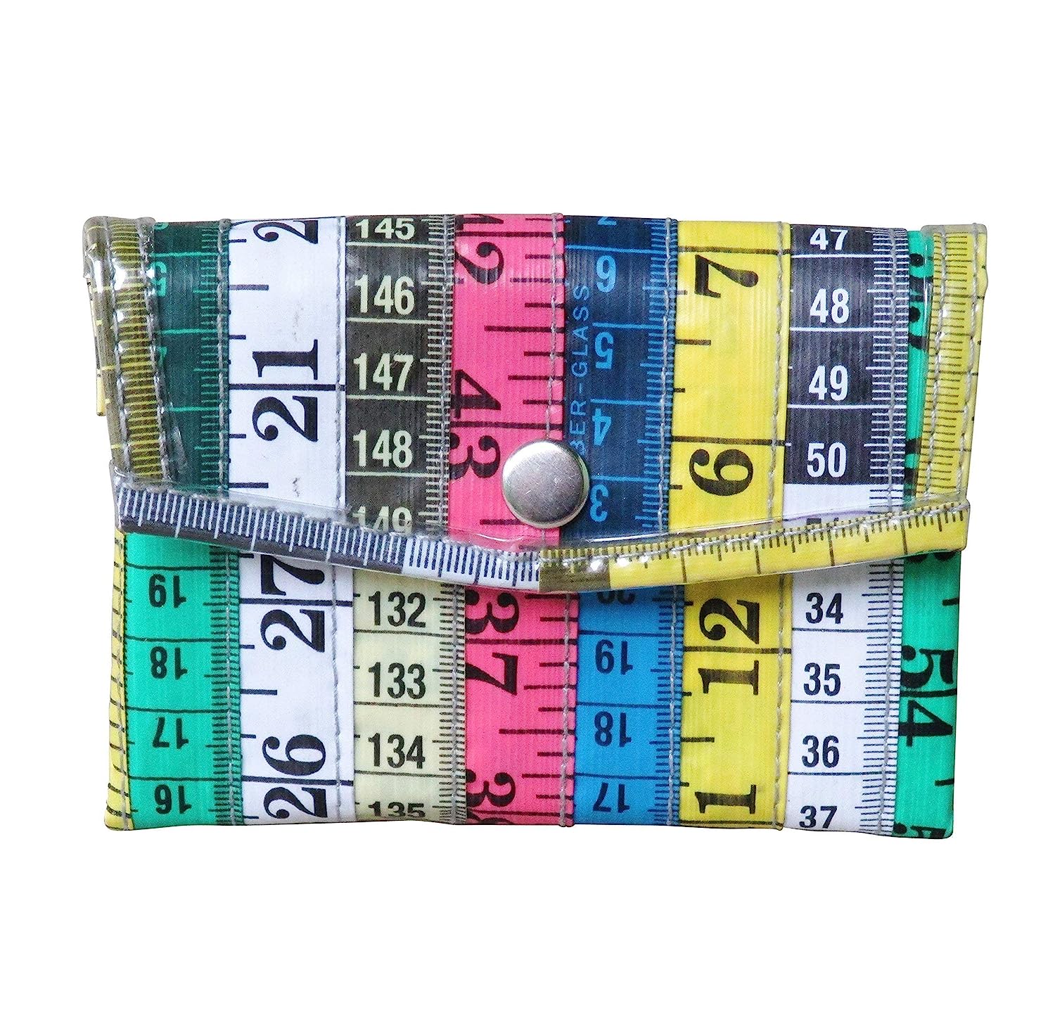 Large Snap Coin Purse Made From Measuring Tape – Gifts for knitter sewer fashion designer clothing design student teacher sewing hobby tapes measure handmade art bag wallet coiner pouch box prime